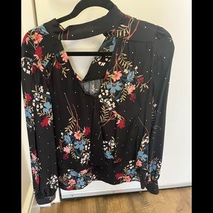 Parker black floral blouse